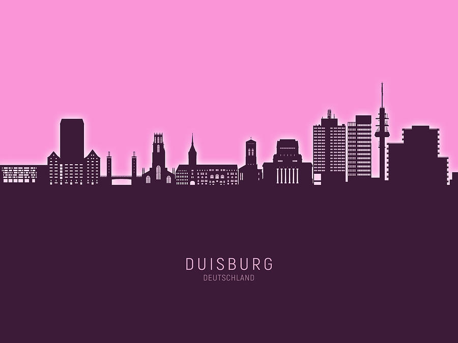 Duisburg Germany Skyline #44 Digital Art by Michael Tompsett
