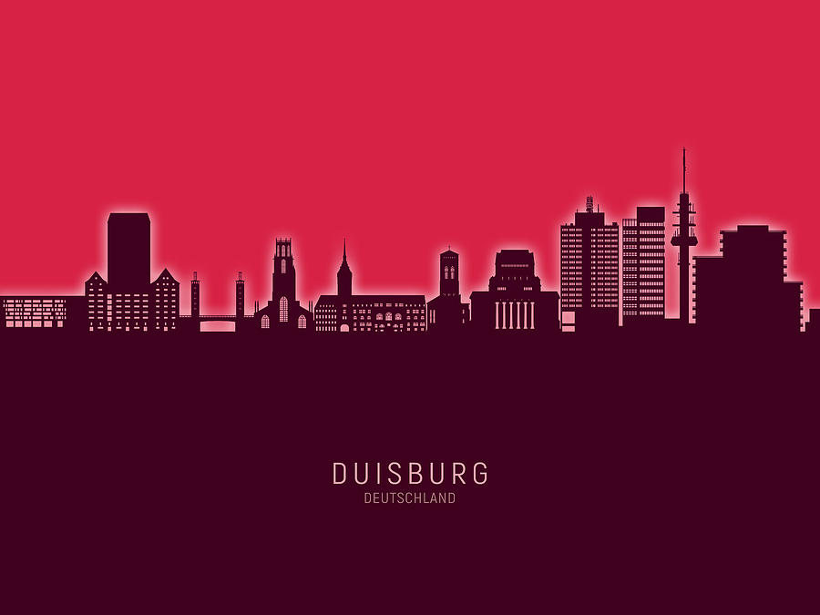 Duisburg Germany Skyline #45 Digital Art by Michael Tompsett