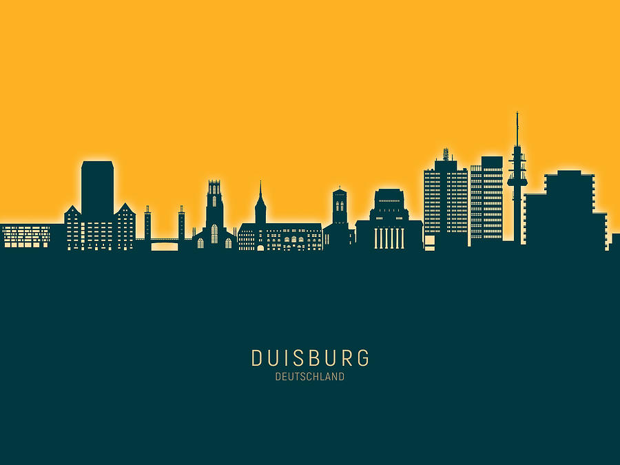 Duisburg Germany Skyline #46 Digital Art by Michael Tompsett