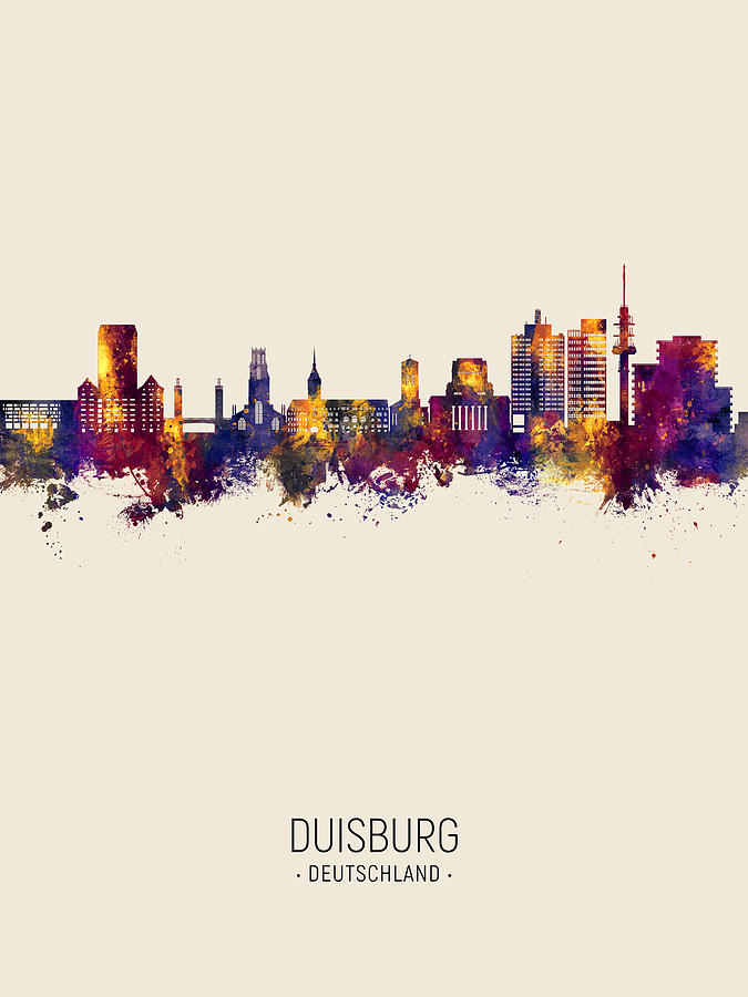 Duisburg Germany Skyline #49 Digital Art by Michael Tompsett