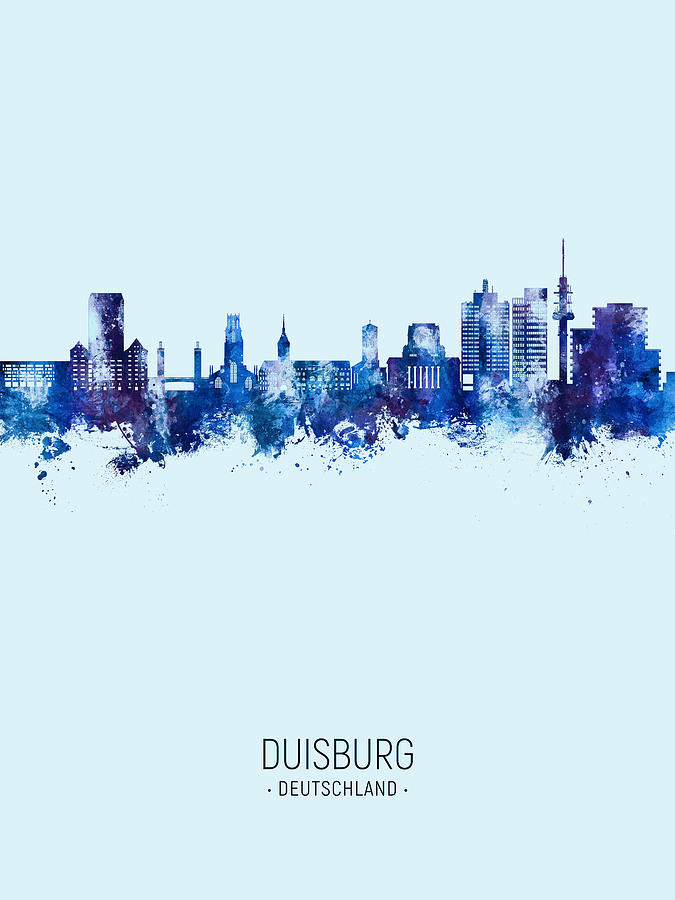 Duisburg Germany Skyline #50 Digital Art by Michael Tompsett