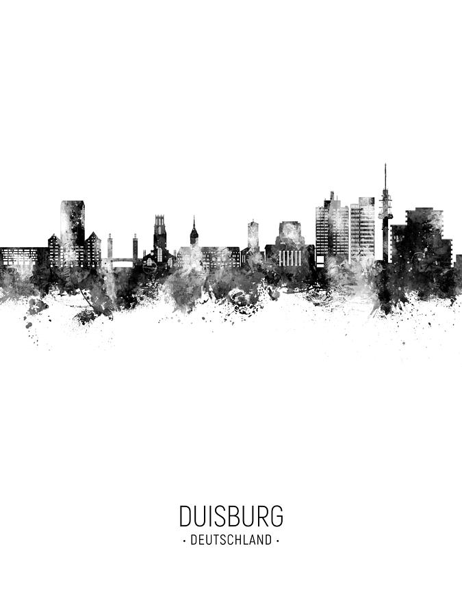 Duisburg Germany Skyline #52 Digital Art by Michael Tompsett