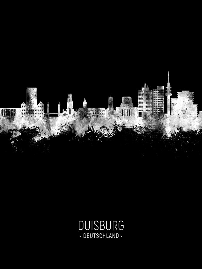 Duisburg Germany Skyline #53 Digital Art by Michael Tompsett