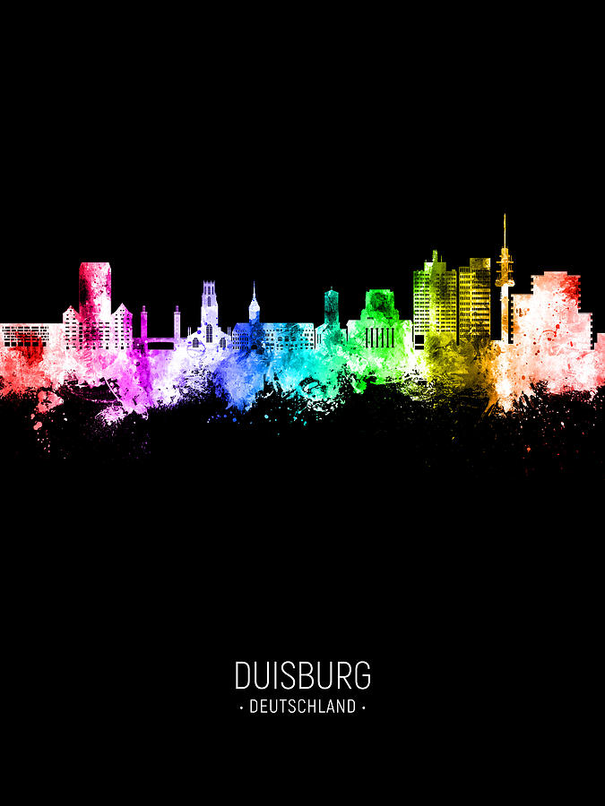 Duisburg Germany Skyline #54 Digital Art by Michael Tompsett
