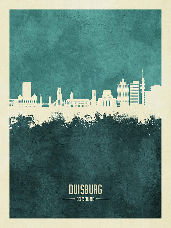 Duisburg Germany Skyline #55 Digital Art by Michael Tompsett