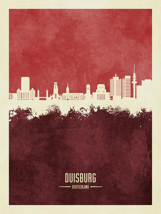 Duisburg Germany Skyline #56 Digital Art by Michael Tompsett