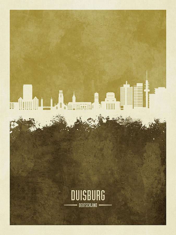 Duisburg Germany Skyline #57 Digital Art by Michael Tompsett