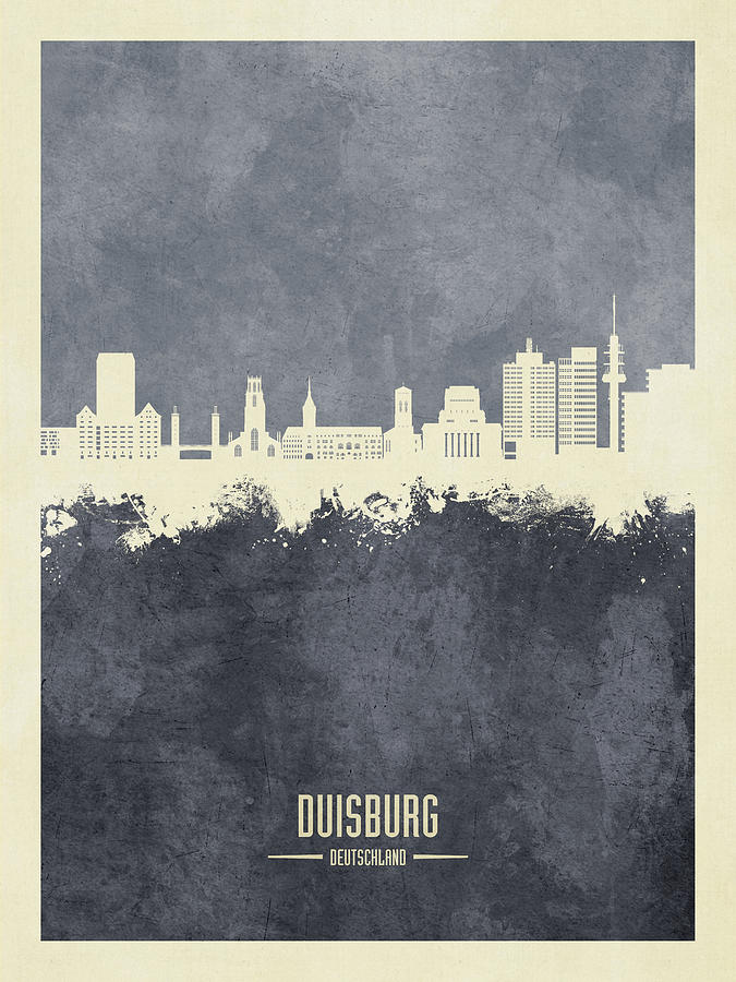 Duisburg Germany Skyline #58 Digital Art by Michael Tompsett