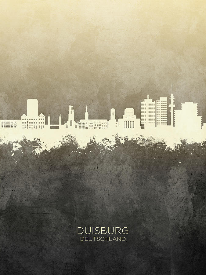 Duisburg Germany Skyline #62 Digital Art by Michael Tompsett