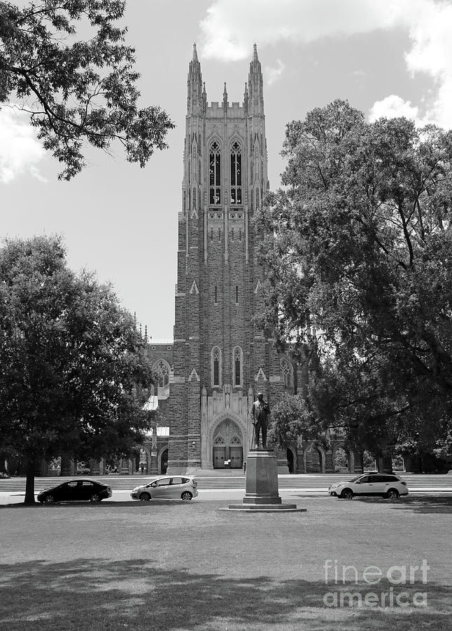 Duke Chapel  3538 bw Photograph by Jack Schultz