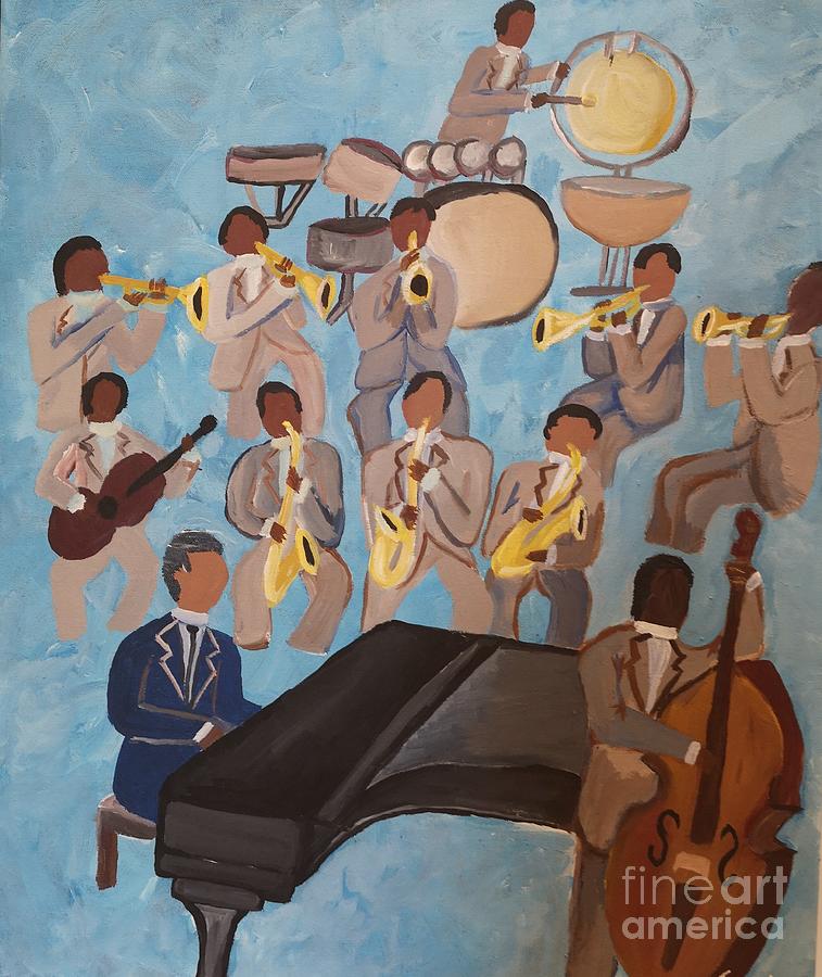 Duke Ellington and His Jazz Orchestra Painting by Jennylynd James