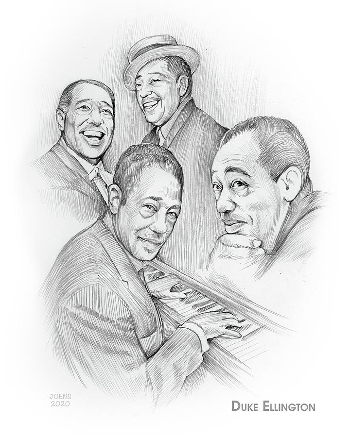 Duke Ellington - Pencil Drawing by Greg Joens