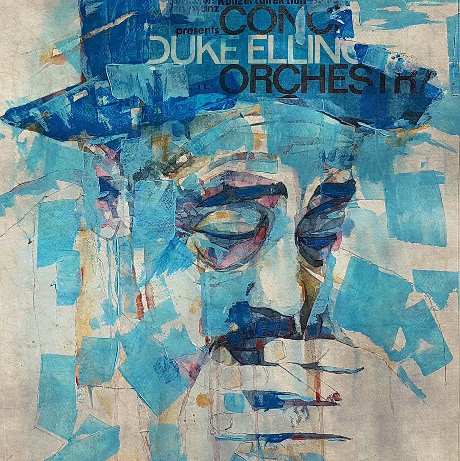 Jazz Mixed Media - Duke Ellington - Retro  by Paul Lovering