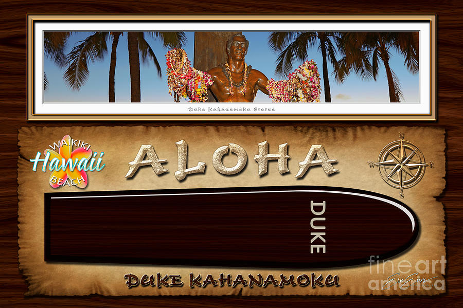 Surfboards Photograph - Duke Kahanamoku - A Tribute to a Hawaiian Surfing Legend by Aloha Art