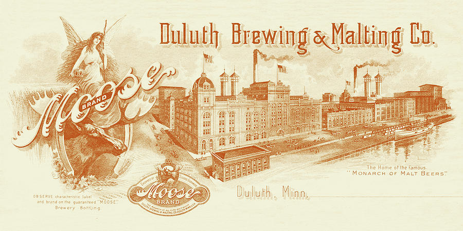 Duluth Brewing and Malting Lithograph Drawing by Zenith City Press