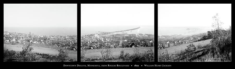 Duluth Hillside View 1899 Triptych Photograph by William Henry Jackson