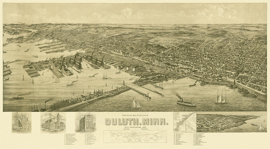 Duluth, Minnesota, 1893 Drawing by Henry Wellge