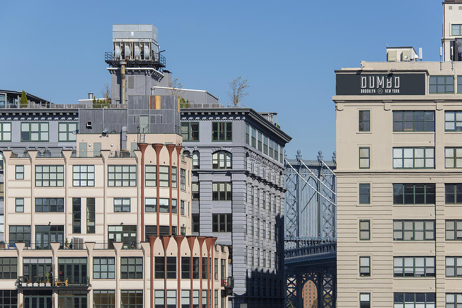 Dumbo in Brooklyn with section of the Manhattan bridge Photograph by FrankvandenBergh