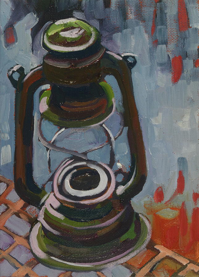 Dumoine Antique Lantern Lights the Way Painting by Phil Chadwick