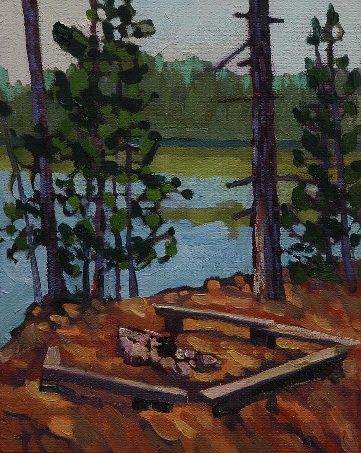 Dumoine Campsite Deluxe Firepit Painting by Phil Chadwick Dumoine Campsite Deluxe Firepit Painting by Phil Chadwick