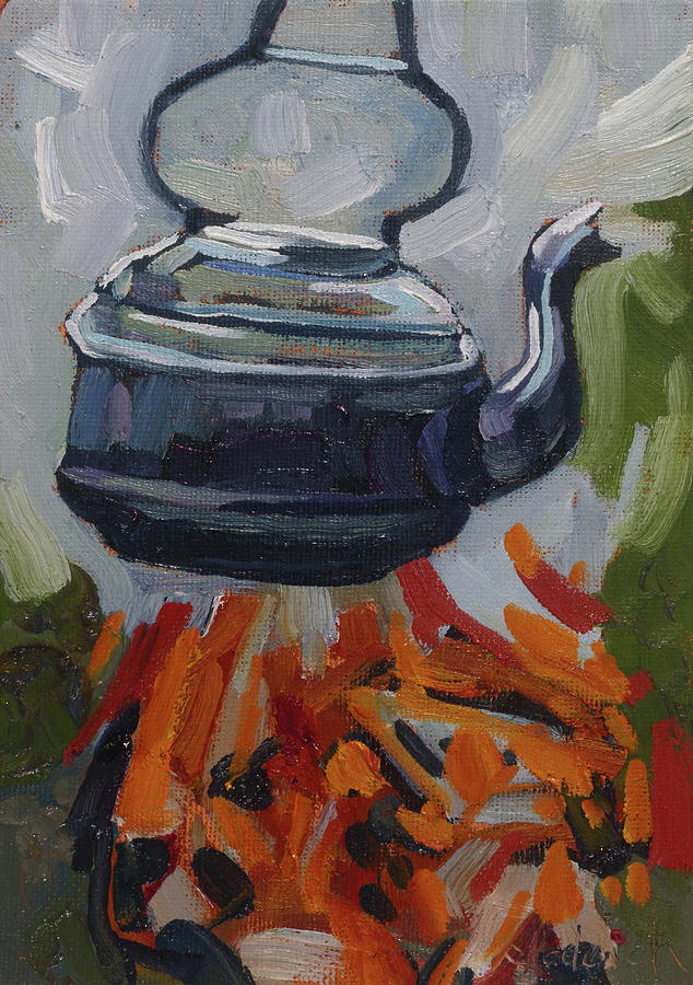 Dumoine Firepit Kettle Painting by Phil Chadwick