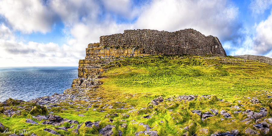 Dun Aengus - Iron Age Ruins Coastal Panorama Photograph by Mark E Tisdale