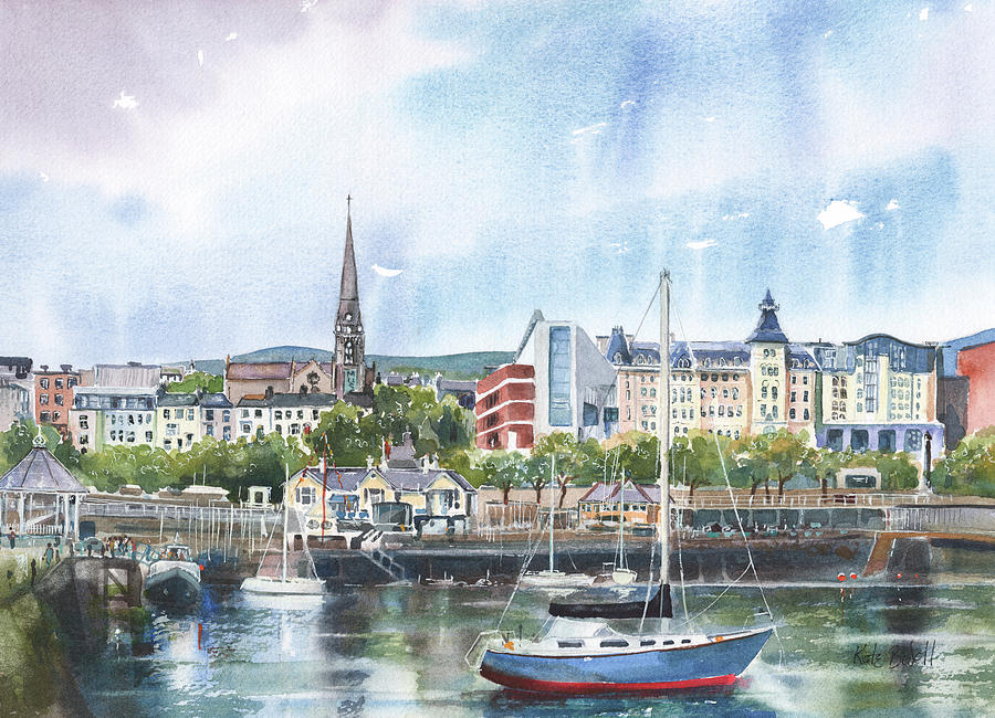 Dun Laoghaire Harbour Ireland Painting by Kate Bedell