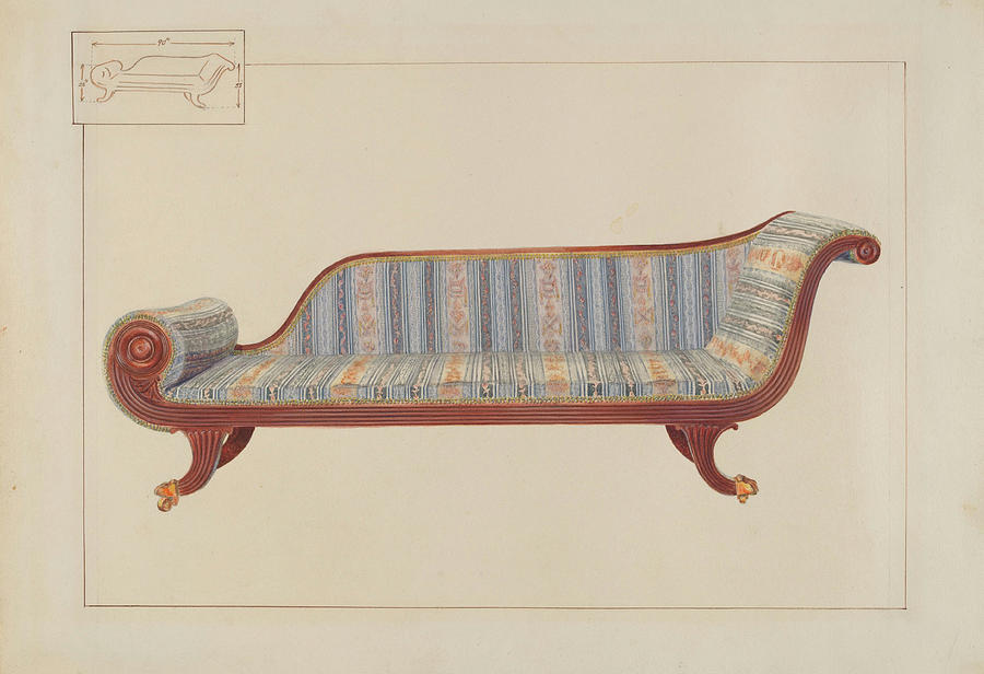 Duncan Phyfe Sofa Drawing by Edward L Loper - Fine Art America