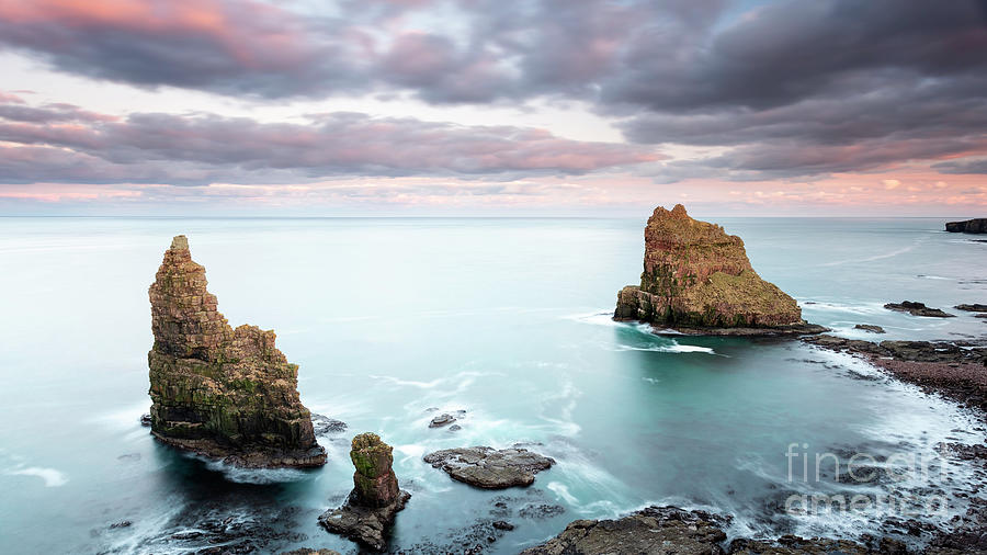 Sunset Photograph - Duncansby Sea Stacks at Sunset by Maria Gaellman