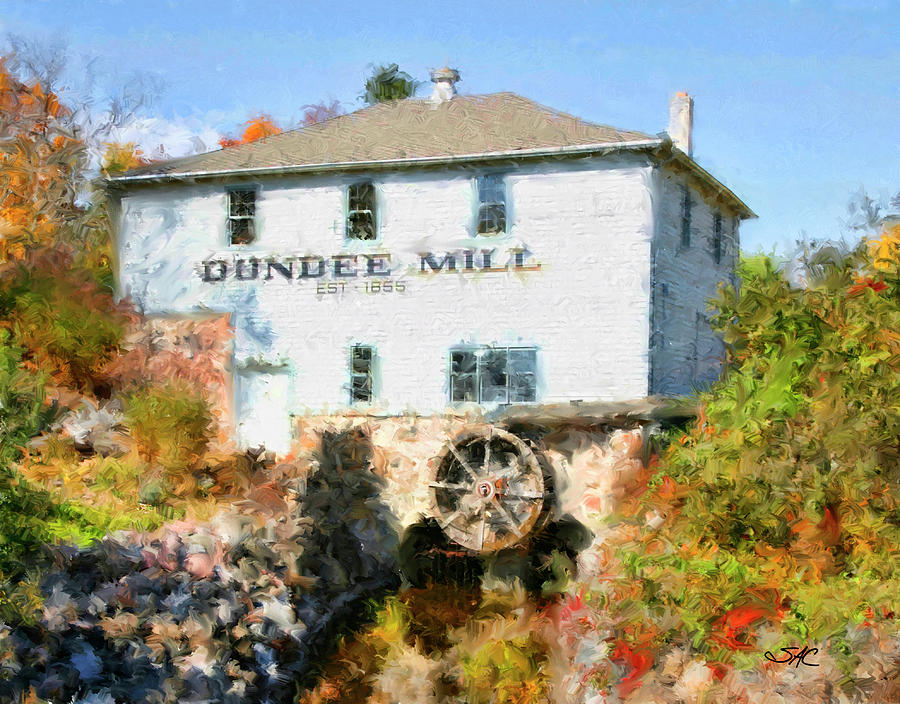 Dundee Mill, Dundee WI Digital Art by Stacey Carlson