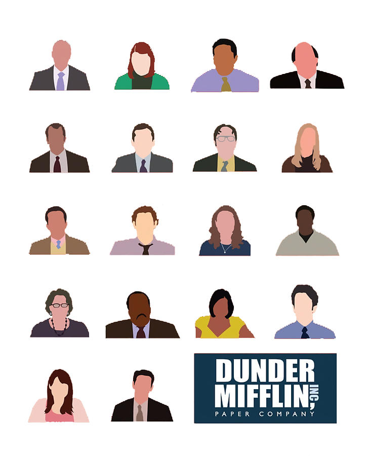 Dunder Mifflin Rolecall Poster yellow Painting by Stewart Shaw - Fine ...