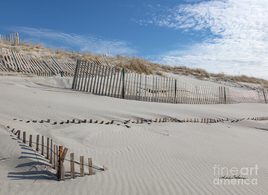 Dune Fence at Mayflower Beach Photograph by Michelle Constantine