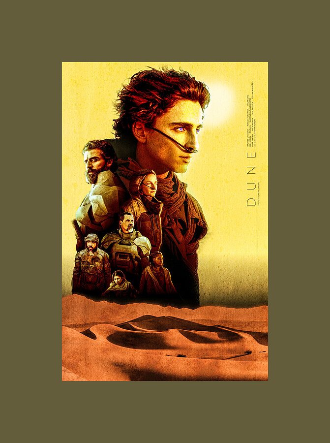 Dune Movie Poster Epic Sci Fi Film Paul Atreides Chani Lady Jessica