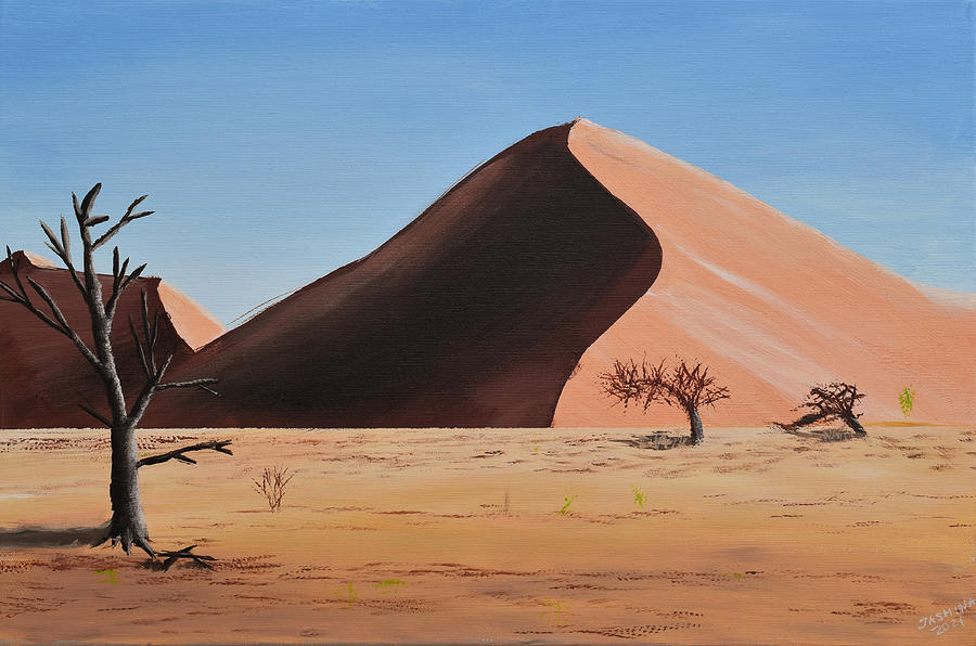 Dune Sahara Desert - Acrylic Painting Painting by Jasmina Susak | Pixels