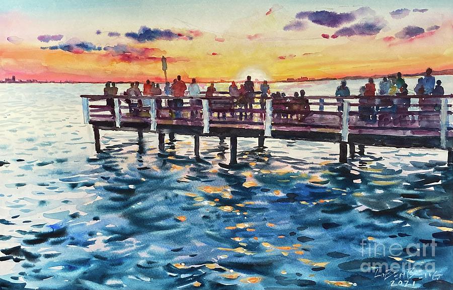 Duneden Sunset, Florida Painting by David Lobenberg