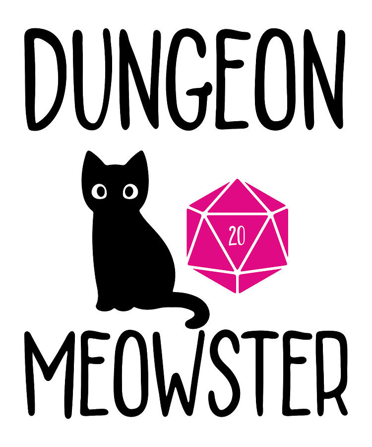 Dungeon Meowster Cute Gamer Cat Digital Art by Me - Fine Art America