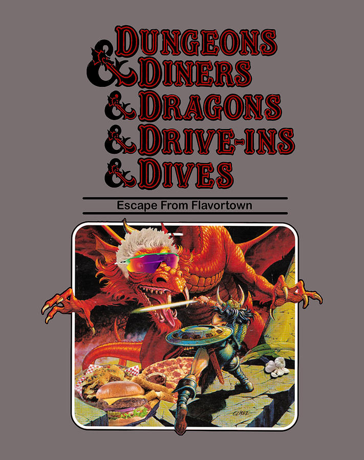 Dungeons Diners Dragons Drive Ins Dives Cool Graphic Shirts red white ...