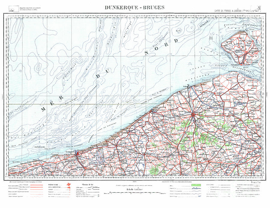 Dunkirk France Map 1898 Photograph by Pete Klinger