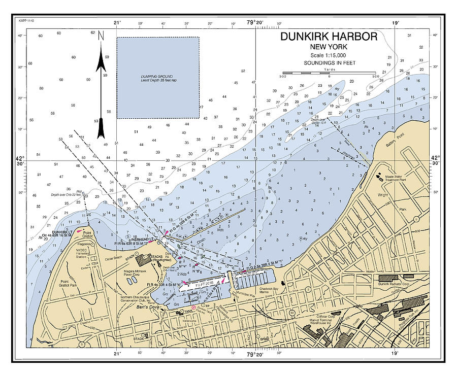 Dunkirk Harbor New York, NOAA Chart14838_2 Digital Art by Nautical Chartworks