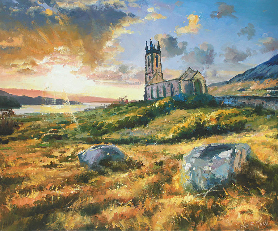 Dunlewy Church Painting by Conor McGuire