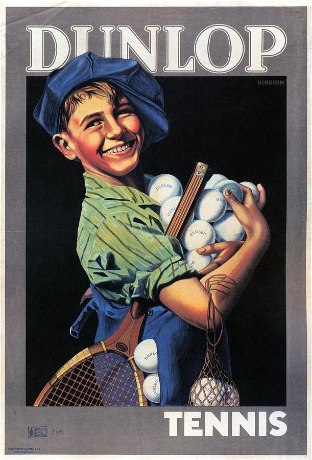 Tennis Digital Art - Dunlop - Vintage Poster - Tennis Advertising Poster by Studio Grafiikka