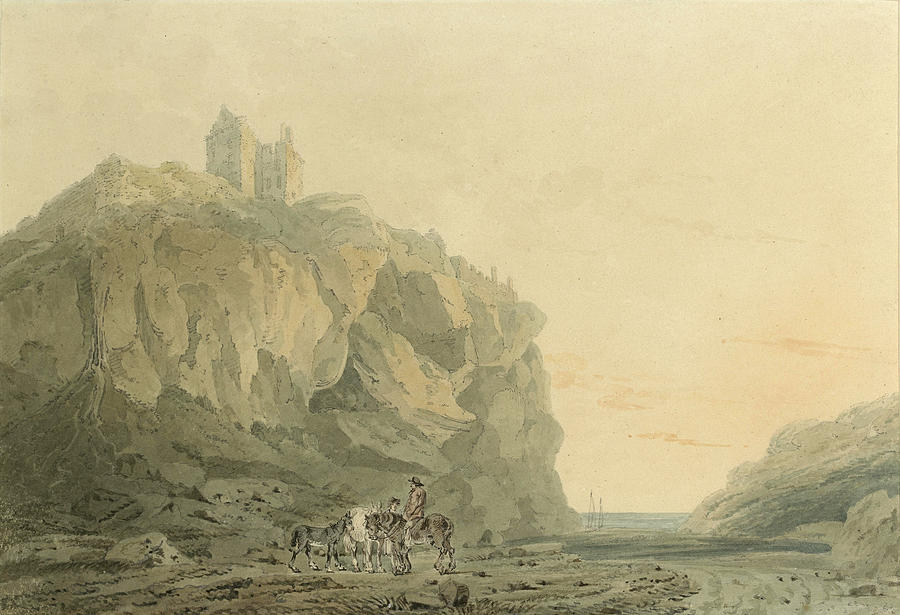 Dunotter Castle, Kincardineshire Drawing by Joseph Mallord William Turner