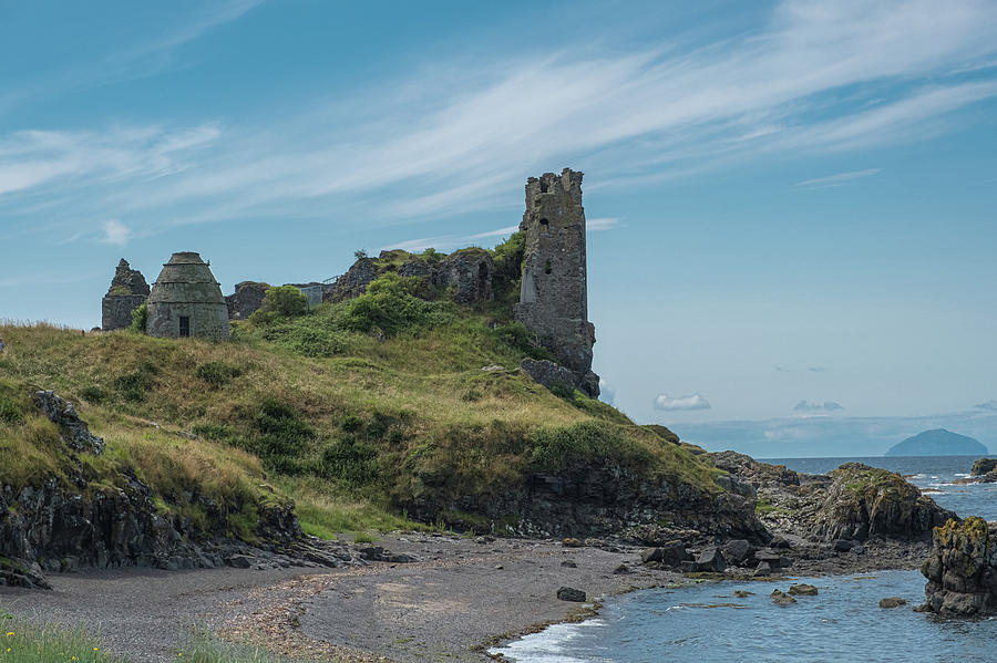 Dunure Castle Ruins and Rugged Coast Line in Scotland Photograph by Jim ...