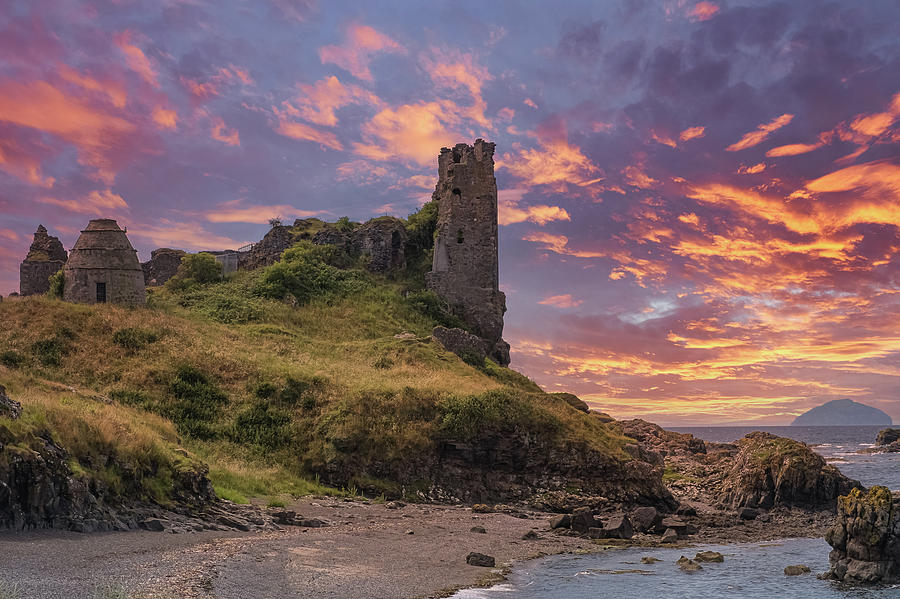 Dunure castle Ruins and Rugged Coast Line late afternoon Photograph by ...