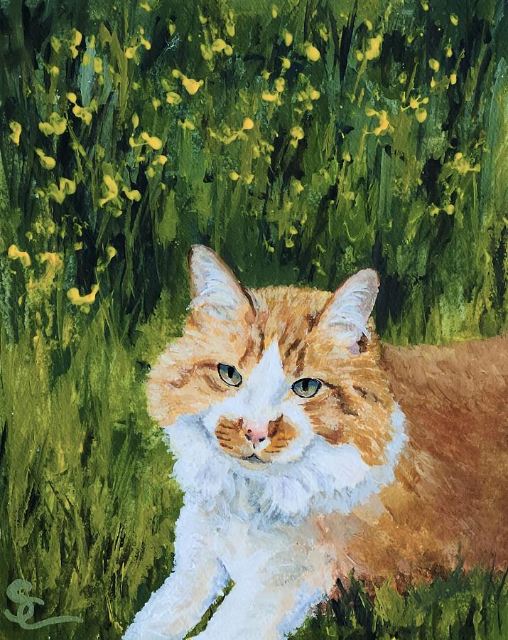 Cat Painting - Dupree by Sue Cable