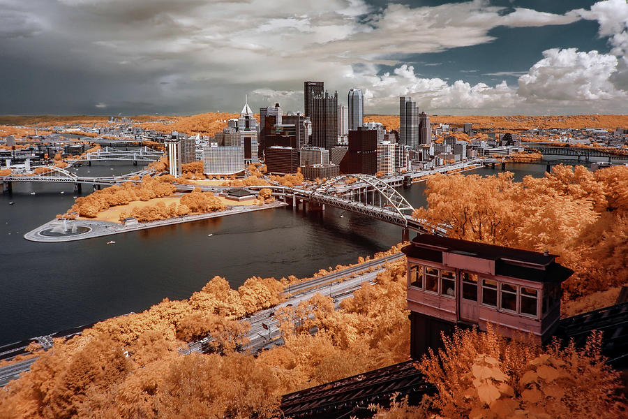 Duquesne Incline in Orange Photograph by Joey Gannon