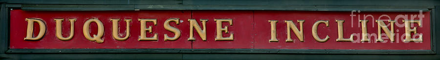 Duquesne Incline Sign Photograph by Adam Jewell