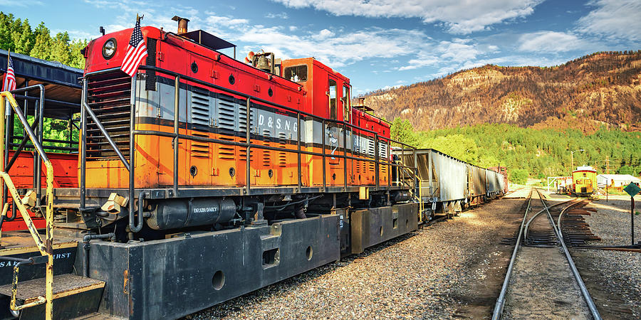 Durango and Silverton Narrow Gauge American Train in Colorado Mountains Panorama Photograph by Gregory Ballos
