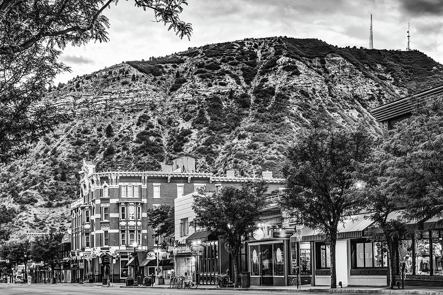 Durango Colorado City Skyline And Mountain Landscape Black And White
