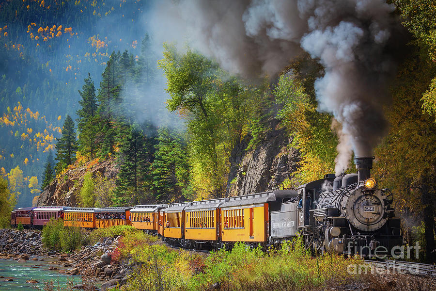 Mountain Photograph - Durango-Silverton Narrow Gauge Railroad by Inge Johnsson